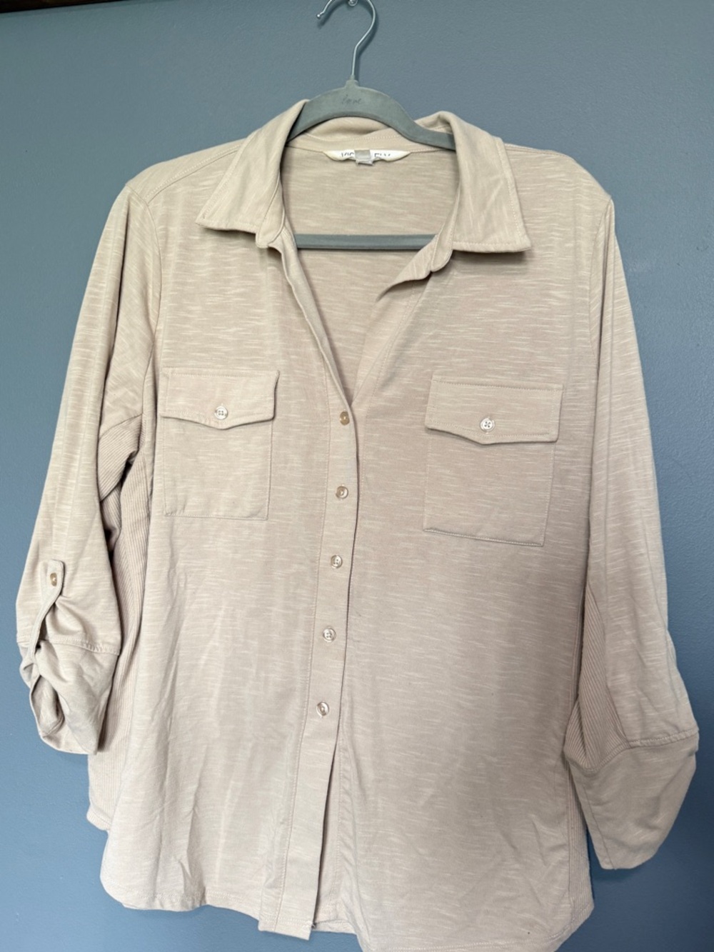 Light Beige Button-Up Shirt